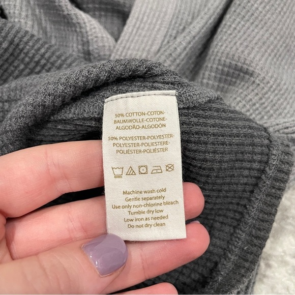 Free People Grey Waffle Knit Long Sleeve - Picture 6 of 10